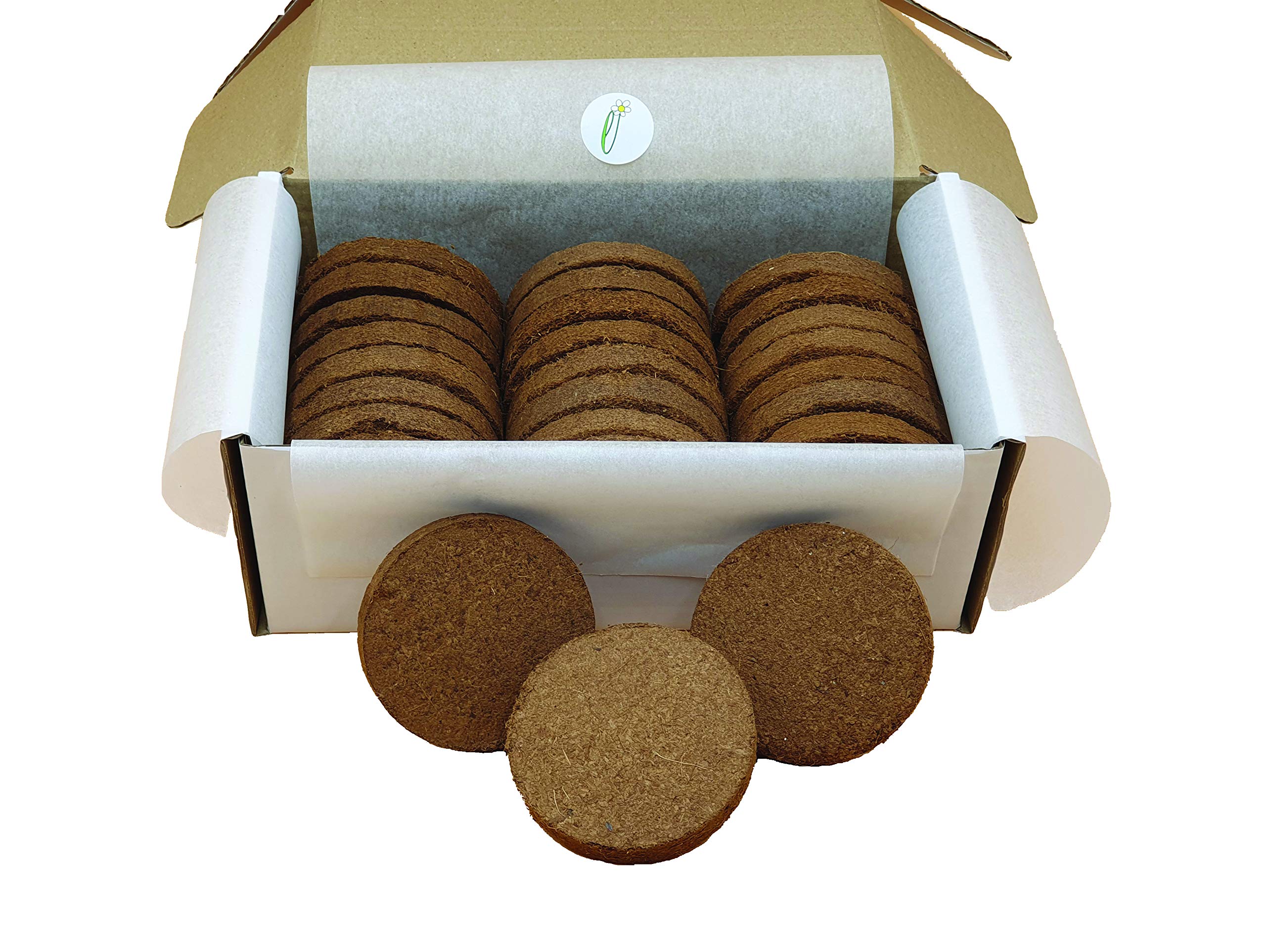 20 litre coco coir compost by e-pots in plastic free packaging|100% natural organic coconut fibre growing media | Convenient and easy to use 10cm compressed soil discs