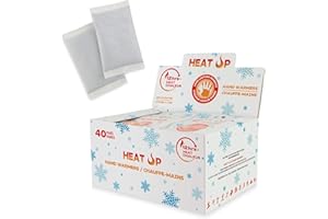 HEAT UP Hand Warmers Heat Packs - Premium Quality Long Lasting Up to 12 Hours of Heated Hand Warmers-Safe and Natural Air Act