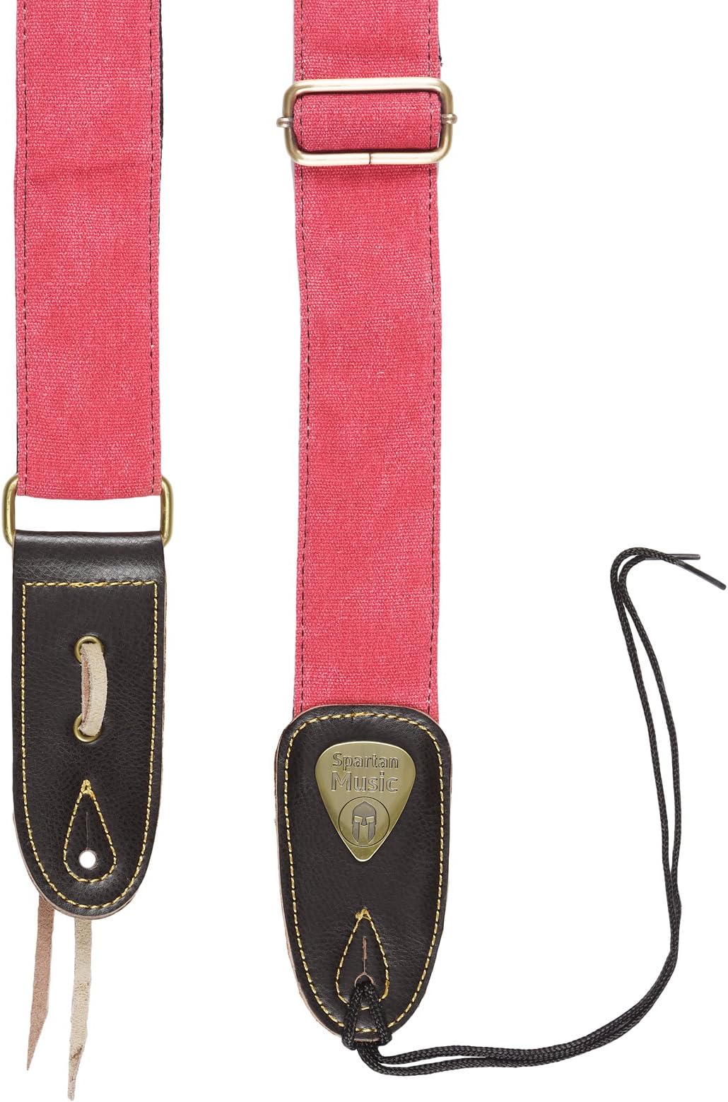 Leather & Cotton Adjustable Guitar Strap 1.5m For Acoustic/Electric/Bass (Red)