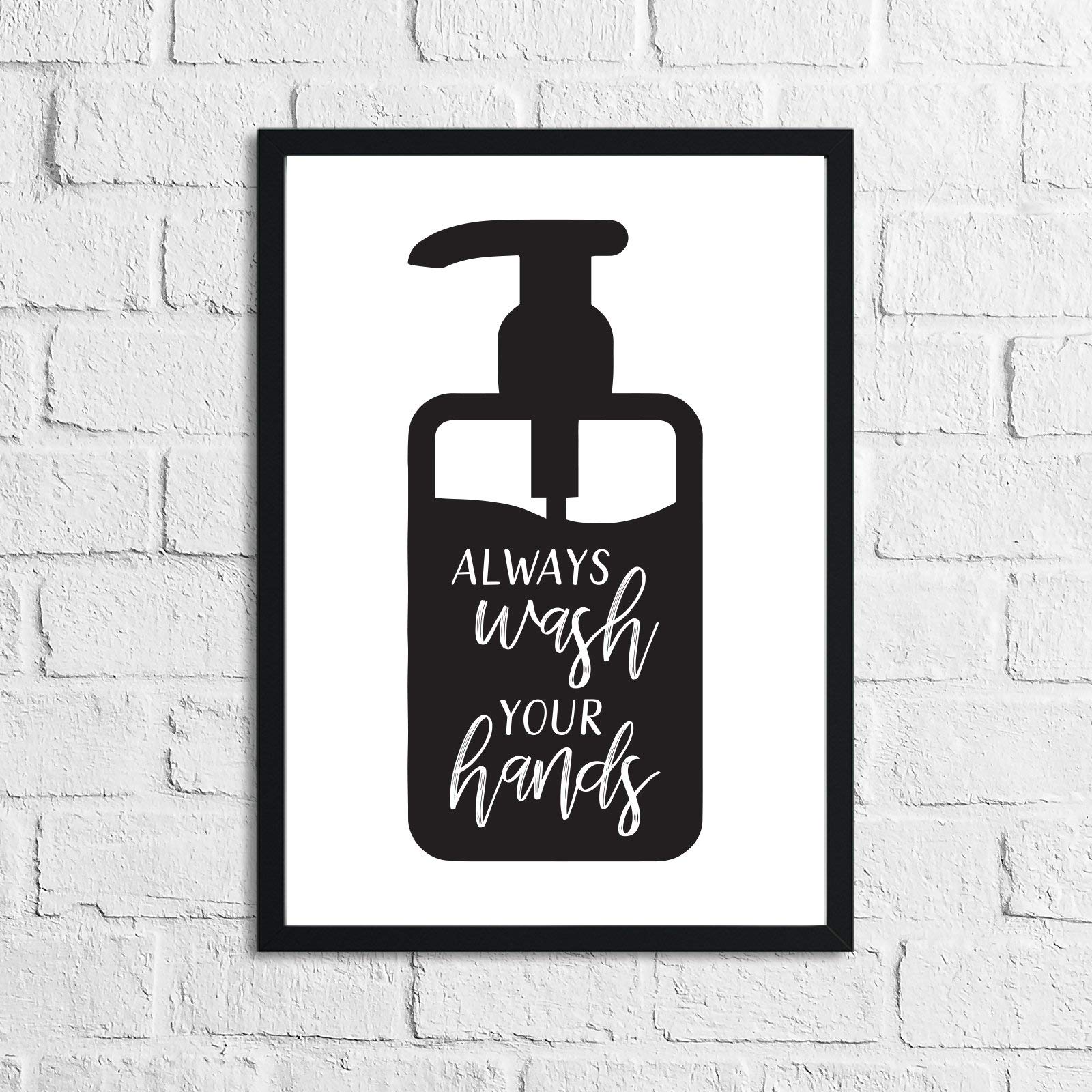 JasonCarlMorgan Winster Creations Always Wash Your Hands Bottle Bathroom Wall Decor Print A4 Normal