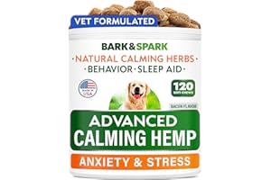 Advanced Calming Hemp Treats for Dogs - Hemp Oil + Melatonin - Anxiety Relief - Separation Aid - Stress Relief During Firewor