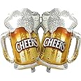 BIEUFBJI Beer Cup Balloons Set of 2, Beer Mug Cheers Foil Balloons Fit for Summer Party, Beer Festival, Birthday Party Wedding and More Decor