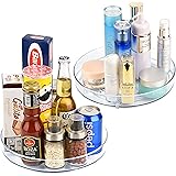 Empaxum 2 Pack Lazy Susan Cabinet Organizer 10.5" Clear Plastic Turntable Organizer Rotating Spice Rack Kitchen Storage Cosme