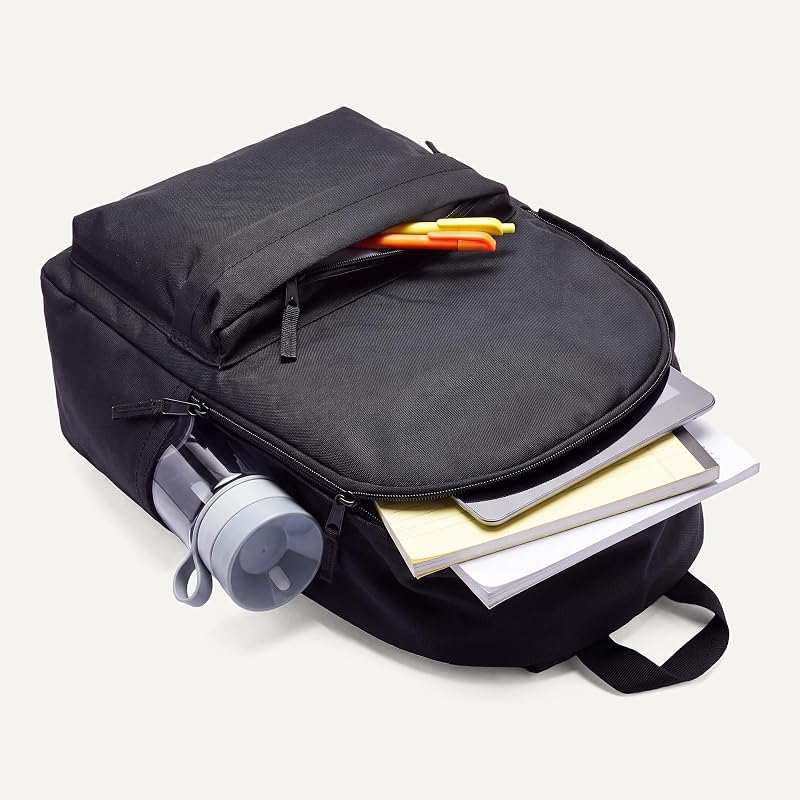 , Rucksack für Klassische Anlässe/Freizeit/Schule, 30.99 cm x 15.24 cm x 40.13 cm, Schwarz, 1er-Pack