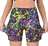LARSD 80s Retro Biker Shorts Women 90s High Waisted