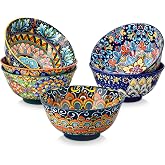 vancasso Bohemian Cereal Bowls Set of 6, SIMI 24 Oz Ceramic Bowls | Perfect for Breakfast, Salads, Pasta, Ramen and Family Dinners. Microwave and Dishwasher Safe for Easy Everyday Use
