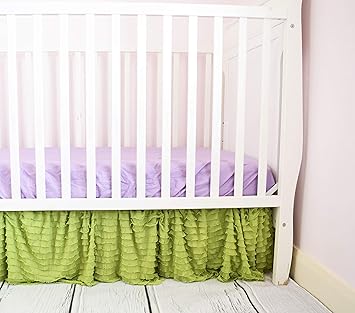 green crib skirt