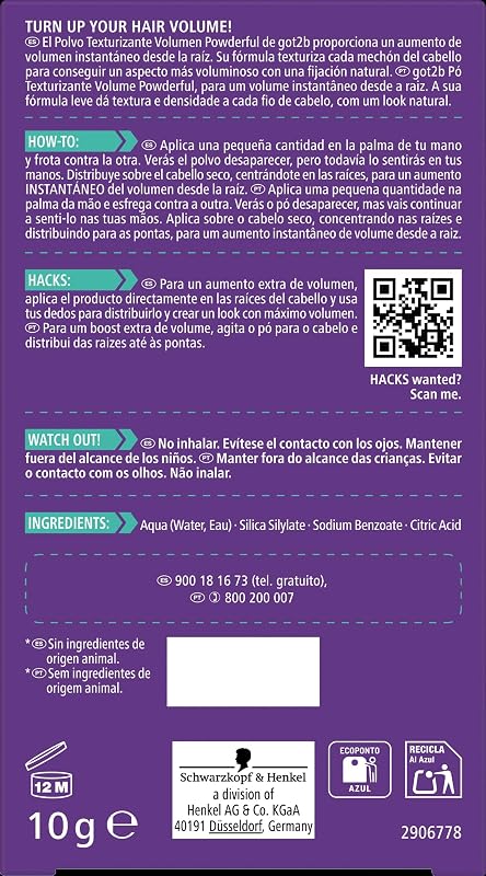 Schwarzkopf - Polvere per acconciatura volumizzante got2b Powder'ful, 10 g