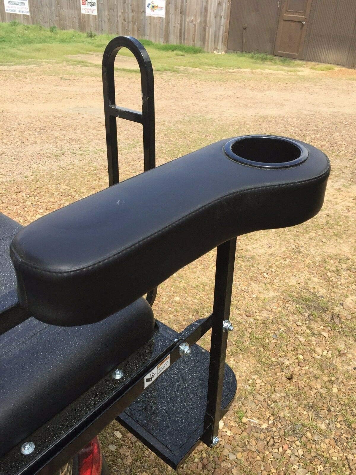 Huskey Golf Cart Armrest with Cup Holder/Rear Seat Arm Rests Compatible with Yamaha-Golf Cart/Golf Cart EZGO/Club Car Cup Holders Can be Installed by Drilling or Non-Drilling Brackets