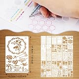 MWOOT 30Pcs Mixed Journal Stencils Kit Letters Numbers Shapes Reusable Template view 3