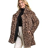 Love Tree Women's Juniors Faux Fur Leopard Coat