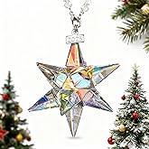2025 Crystal Star Ornament Glass Ornaments for Christmas Tree Nativity Star Ornament Crystal Sun Catcher Hanging Decor (Colorful)