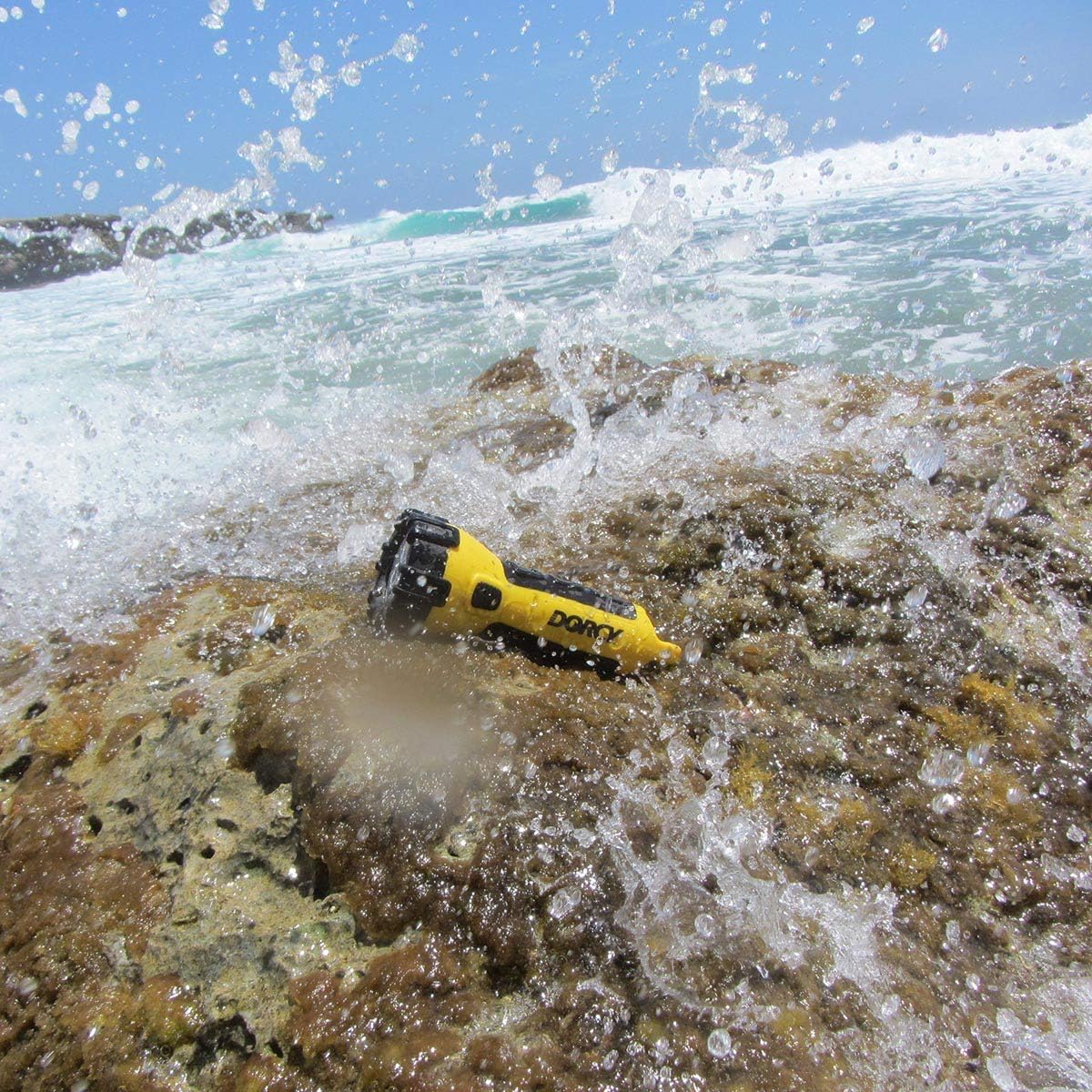 Dorcy 41-2524 2 pk Floating LED Flashlight with Carabineer Clip, 55-Lumens, Yellow - - 