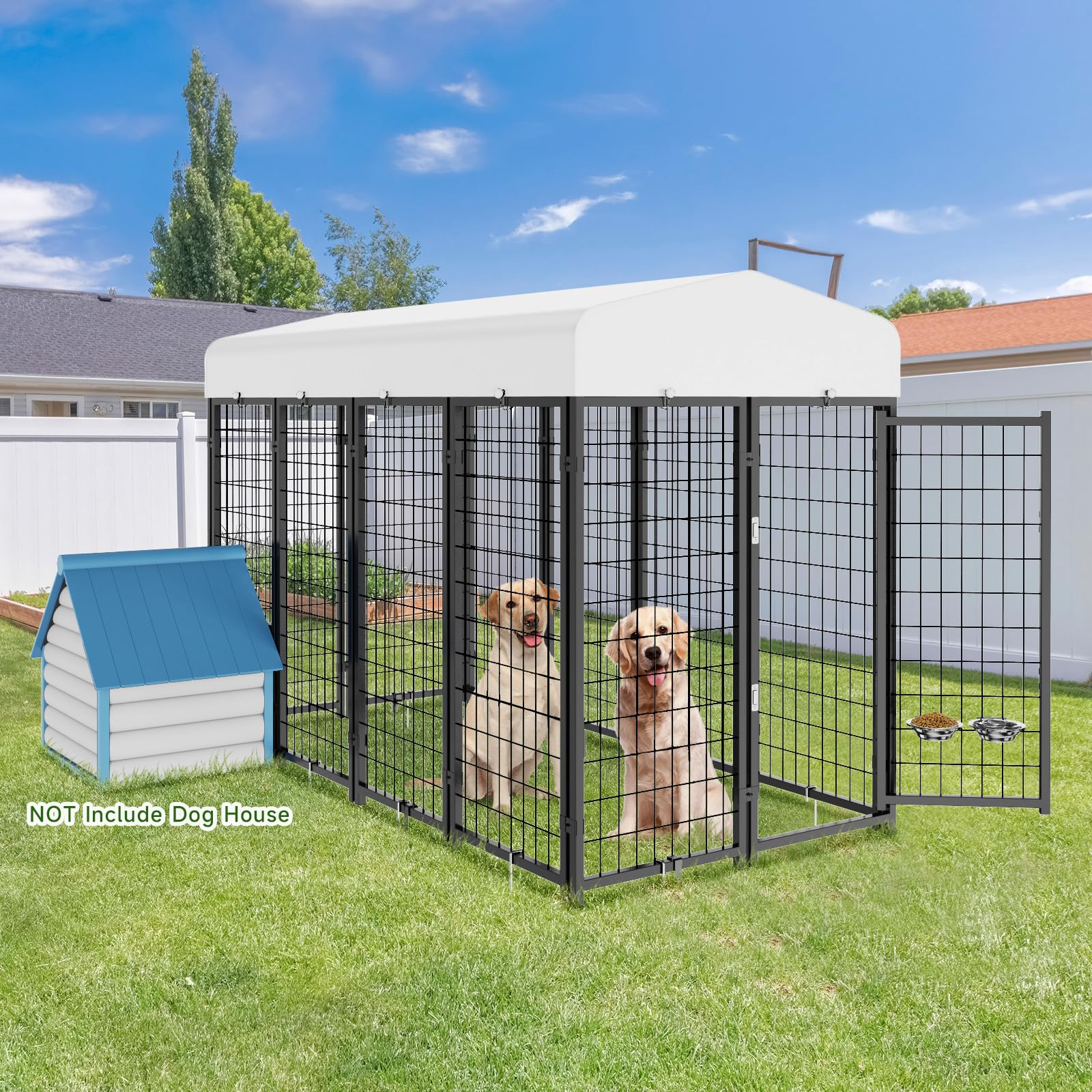 Dog Crate With Dry And Roofing Amazon Dog Kennel Outdoor Large