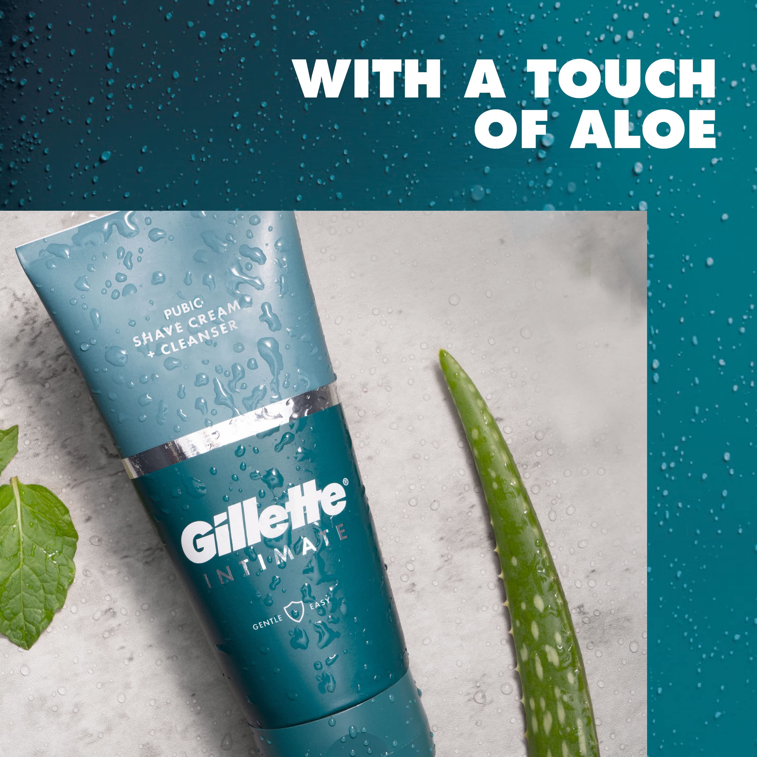 Gillette Intimate 2 in 1 Pubic Shave Cream + Cleanser, Gentle Formula, Formulated for Pubic Hair & Skin, with Aloe, Paraben Free (177 ml)