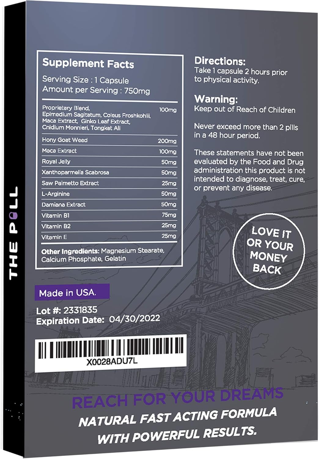 THE PILL That Never Sleeps, Fast Acting Male Amplifier for Strength, Performance, Energy, and Endurance, 10 Capsules: Health & Personal Care