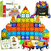 Little Vo Magnetic Tiles Set 180 PCS with 2 Cars Bases, STEM Educational Magnet Toys for Kids Ages 3-12, Magnetics for Kids &amp; Preschool, Creative Magnetic Building Toys for Boys &amp; Girls