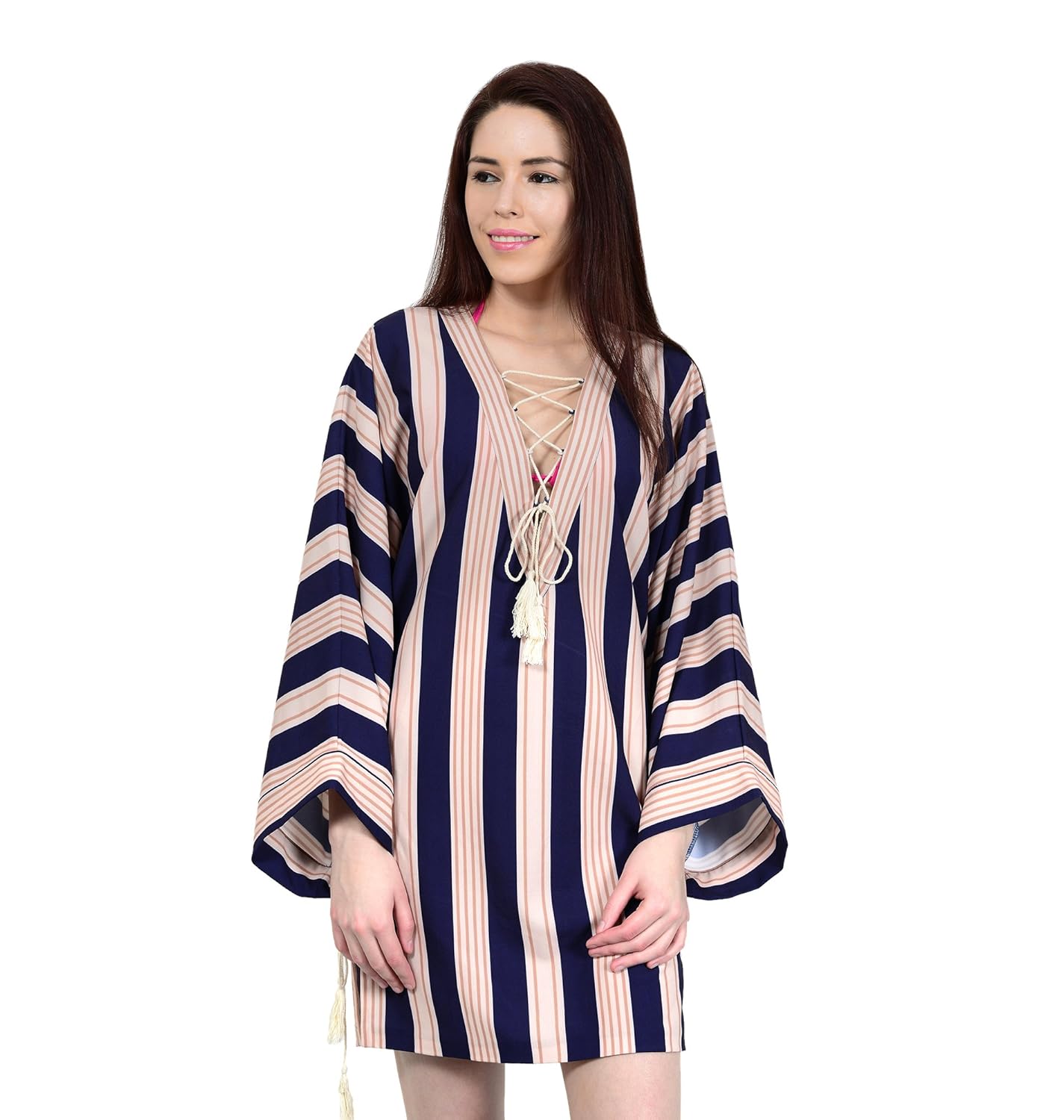 nidhi munim designs striped plunge cover up