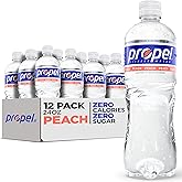 Propel, Peach, Zero Calorie Water Beverage with Electrolytes & Vitamins C&E, 24 Fl Oz, pack of 12