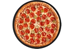 Onlyfire Round Pizza Grilling Stone for Oven, BBQ and Grill - 15” Non-Stick Black Ceramic Baking Stone for Pies, Pastry Bread