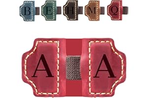 BPTZPL Personlized Magnetic Leather Bookmarks with Pen Holder, Customized Book Marks Clip 26 Letters Bookmark for Reading Women, Men, Cute Initials Book Markers for Book Lovers (Red, A)