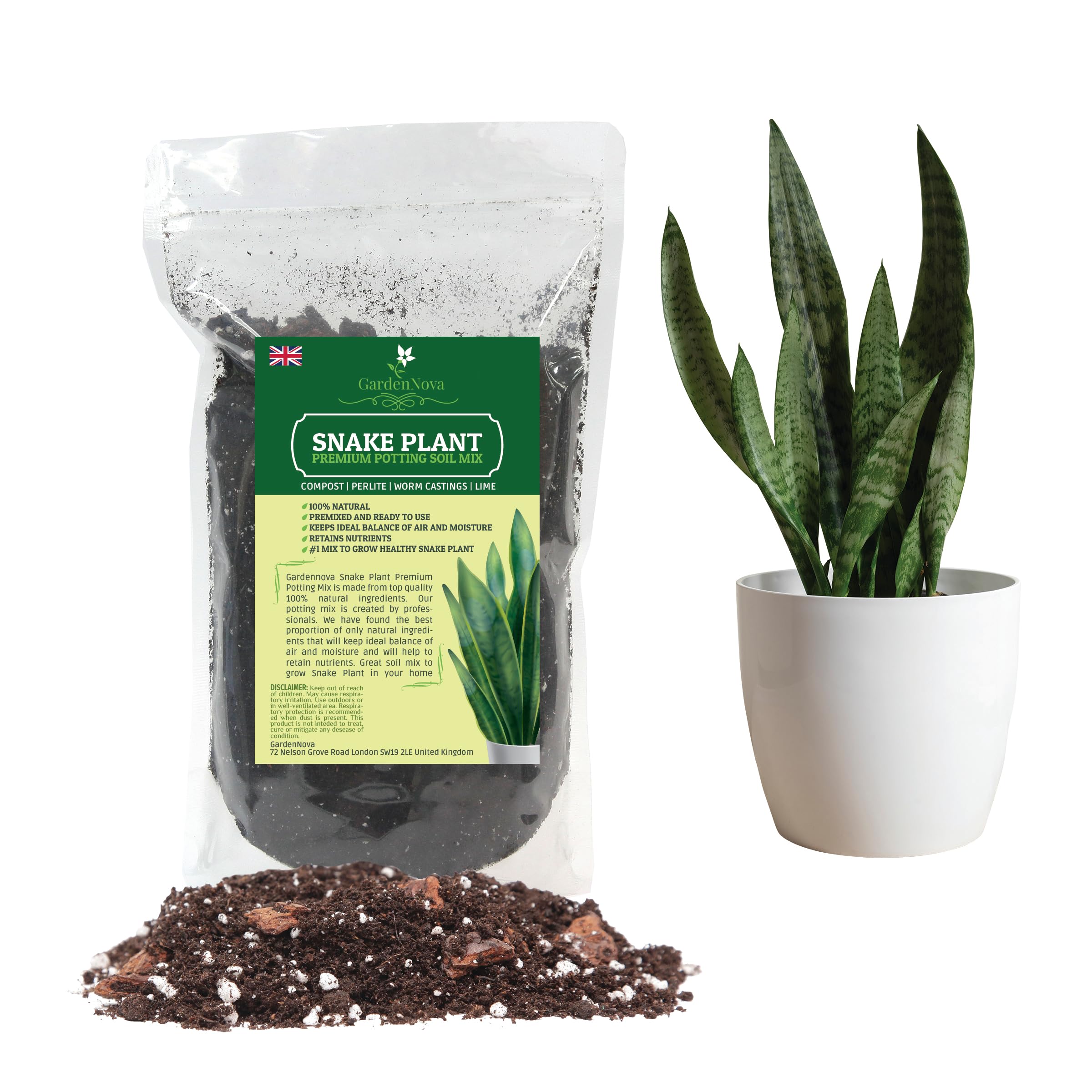 Premium Snake Plant Potting Soil Mix, Green Sansevieria Trifascatia Zeylanica Plants, Plant or Re-Pot Your Snake Plant - (3 Liters Bag)