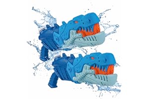 MADZEE 2 Pack Dinosaur Water Blaster Guns for Kids Adults – Dino Squirt Soaker Gun, 600CC High Capacity & Over 27-Feet Shooting Range, Summer Pool Beach Water Outdoor Toys Gift for Toddler Girls Boys