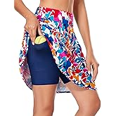 Kimmery Golf Skirts for Women 20" Knee Length Skorts Skirts with 3 Pockets Split Hem Athletic Skirts Sizes M-3XL