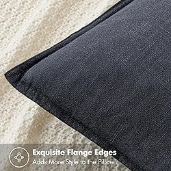 MIULEE Decorative Linen Euro Sham Pillow Covers