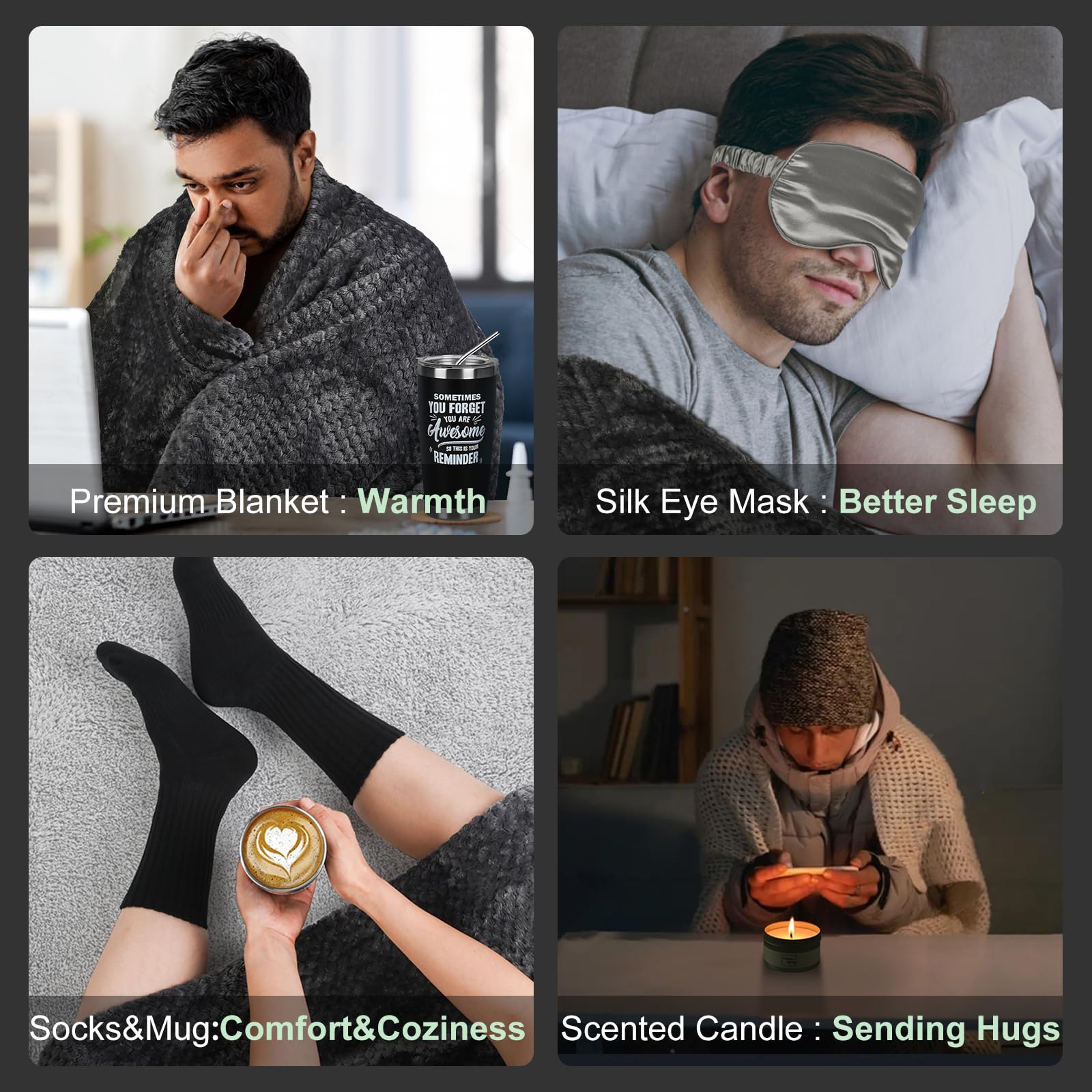 UNBOXMENT Care Package for Men Sick Friend, Get Well Soon Gifts Basket for Man, Feel Better After Surgery Recover, Thinking of You Sending Hugs Box