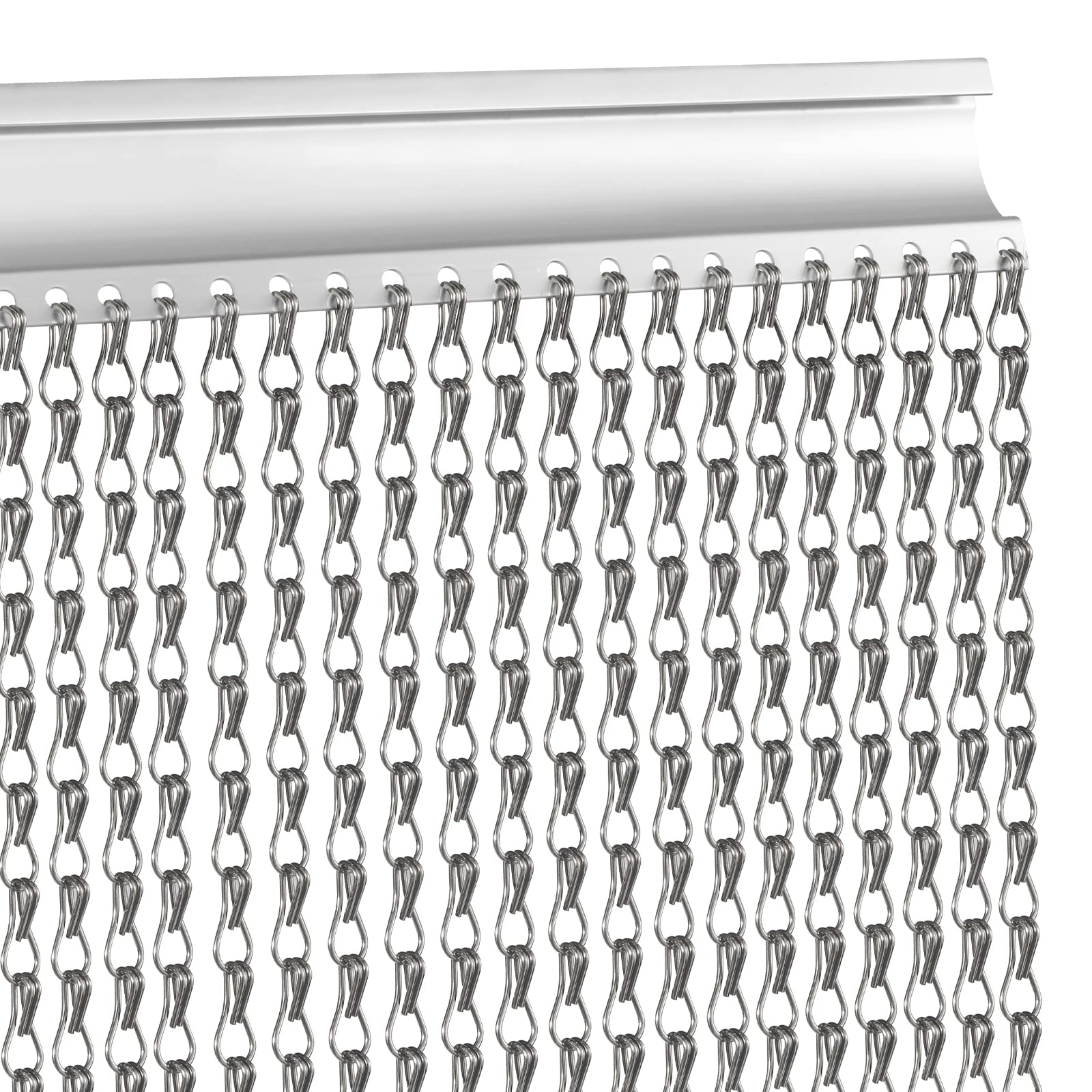 VerRich Dark Grey 70 x 200cm Aluminium Chain Curtain Door Fly Screens Metal Fly Curtain Insect Blinds Pest Control