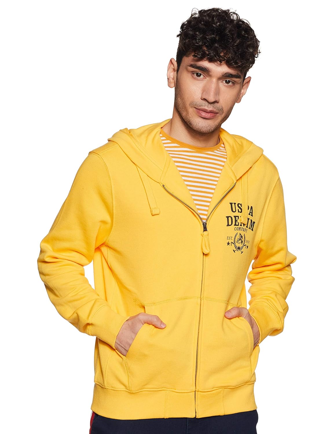 us polo yellow sweatshirt
