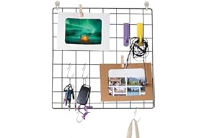 NACETURE 4 Pack Heavy-Duty Grid Wall Panels 12x12 – Double Wire Reinforced Wire Mesh Organizer, 30 lbs Capacity, Wall Display with Hooks & Accessories – Easy to Install for Home, Office & Décor