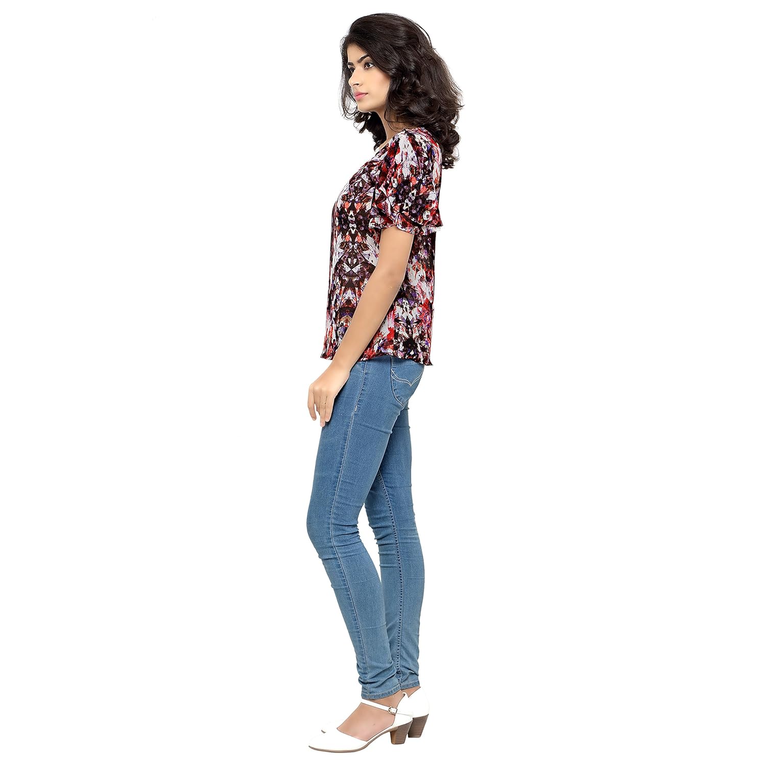 serein women's top (multi blouse with double bell sleeves)