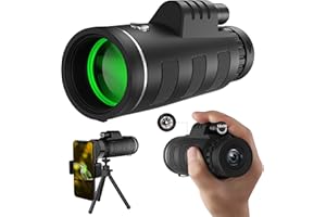 BESTCROF 40x60 High Definition Monocular Telescope with Smartphone Adapter, BAK4 Prism FMC Monocular with Clear Low Light Vision for Wildlife Hunting Camping Travelling FJ002