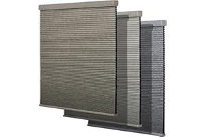 Boolegon Cordless Linen Pattern Cellular Shades Blackout Honeycomb Shades for Windows Pull Down Honeycomb Privacy Blinds for Bedroom Office Thermal Insulated, Blackout Dark Beige, 32.5" W x 48" H