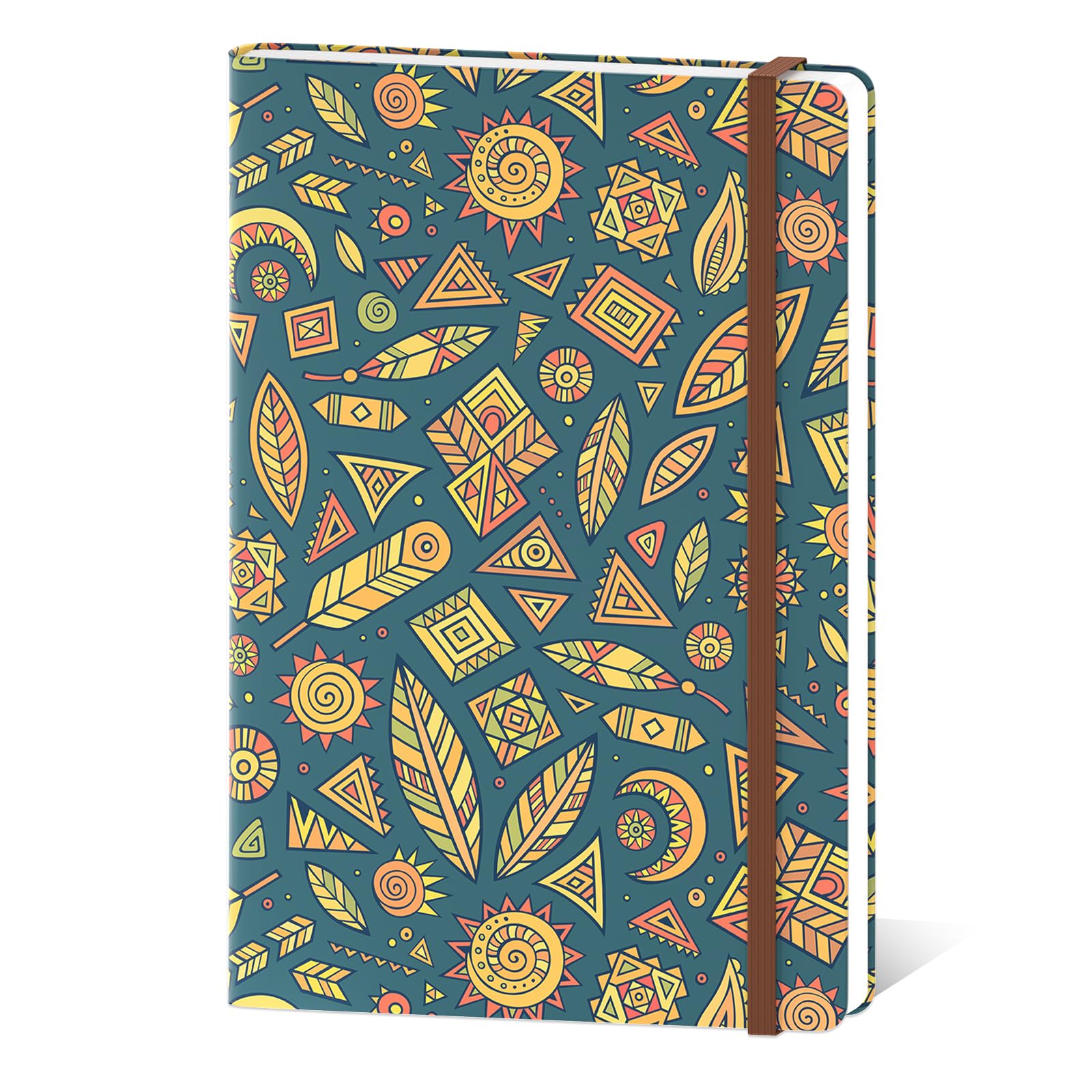 Hnogri Lined Journal Notebook, Hardcover Journal for Women, 160 Pages Thick Paper, Medium 5.7 x 8.4 in, Cute Aesthetic Floral A5 Ruled Notebook for Writing Journaling Work School Office, Cartoon Leaf