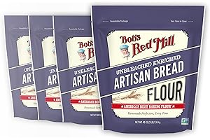 Bob's Red Mill Artisan Bread Flour, 3 Pound (Pack of 4) - Unbleached, Unbromated, Non-GMO, Vegan