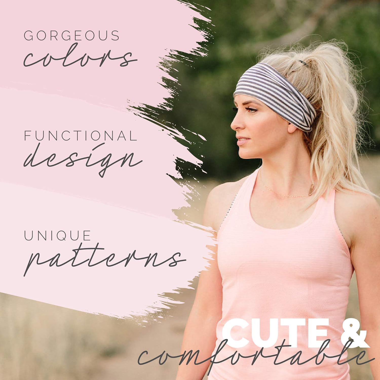 Maven Thread Women's No-Slip Sweat-Wicking Headband for Exercise and Yoga, 2-Pack (Urban) : Clothing