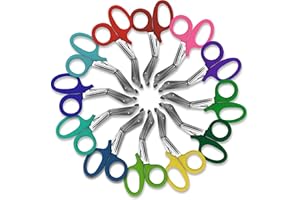 SURGICAL ONLINE 12-Pack Heavy Duty EMT Shears/Fabric Shears in Assorted Rainbow Colors, 7.5" - Ideal for EMS, Nurse, Crafting and Tailoring | Strong Enough to Cut A Penny in Half