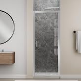 26-30" W x 72" H Pivot Shower Door, 3/16"(5mm) Glass, Polished Chrome | ANSI/SGCC Tempered Glass, Retractable Track, 180&deg; Pivot Swing, Reversible Install, Double-Sided Nano Coating
