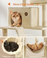 Feandrea Cat Tree 206 cm Large Tower with 13 Scratching Posts Beige PCT190M01V1 view 5