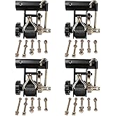 1-1/2" x 7.5' Ladder Rack Ratchet Tie-Down Straps (4PCS), 500 lbs Load Heavy Duty Cargo Buckle Rack Lock Strap, Retractable Ratchet Tie Down Strap with J-Hook, 2" Black Round Tube Mount