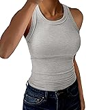 GKBK Womens Tank Tops High Neck Sleeveless Ribbed