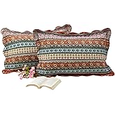 Brandream Bohemian Style Quilted Pillow Shams Set of 2 Exotic Striped Pillow Cases Standard Size