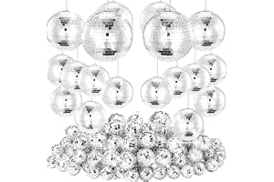 Youdepot 54PCS Mini Silver Disco Balls – Hanging Disco Ball Ornaments for Disco Ball Decor, Mini Disco Balls for Disco Party Decorations, Weddings, Rooms, Cakes & Disco Christmas Decor