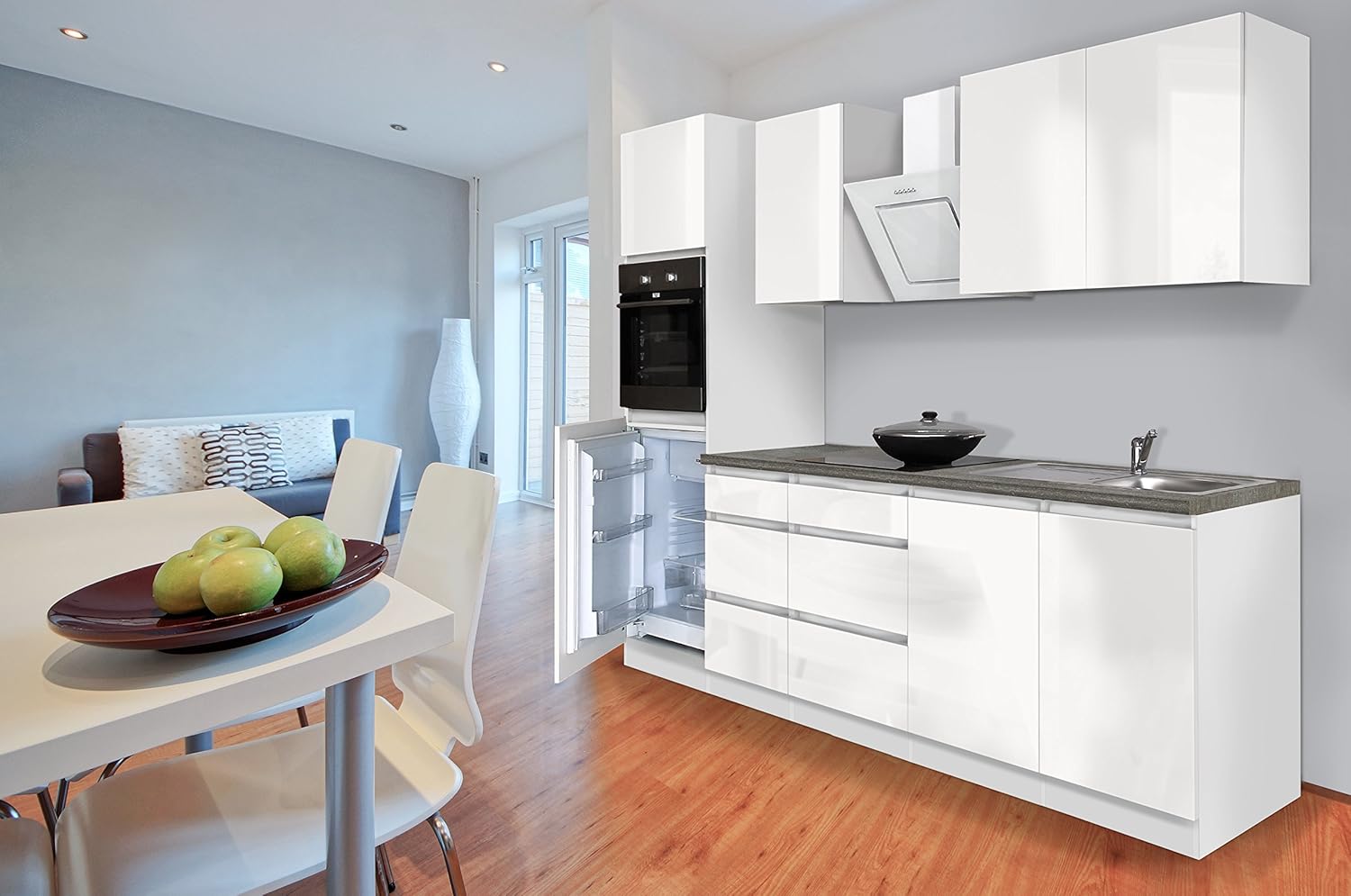 Respekta Premium Handle Less Kitchen Empty Block 270 Cm White High Gloss Amazon Co Uk Home Kitchen