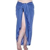 SHU-SHI Plus Size Sarong Wraps For Women Swimsuit Long Pareo Coverup Beach Wrap Skirt With Coconut Clip