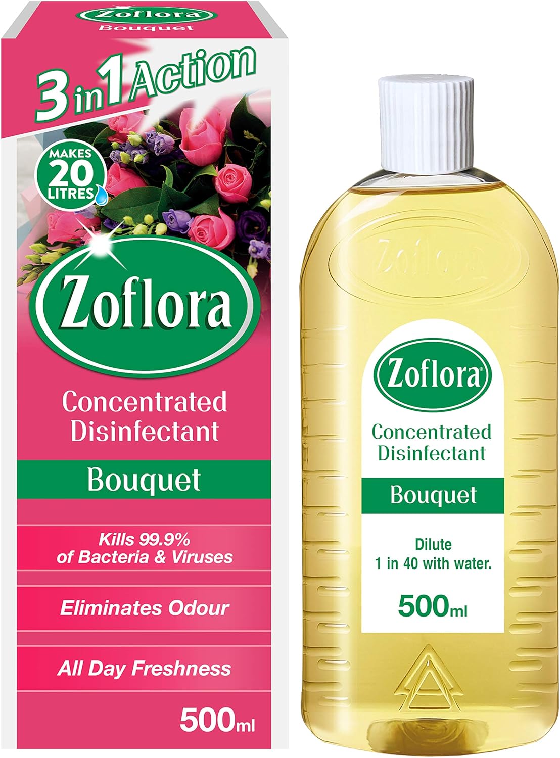 Zoflora Bouquet All Purpose Concentrated Disinfectant Liquid, Antibacterial and Multi-Surface, Pet Safe Disinfectant