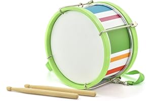 MUSICUBE Kids Drum Set 8-Inch Wooden Drum Toys with an Adjustable Strap and 2 Drumsticks Educational Baby Musical Toys Drum Sensory Musical Instrument Toys for Toddler Boys & Girls Gift Packing